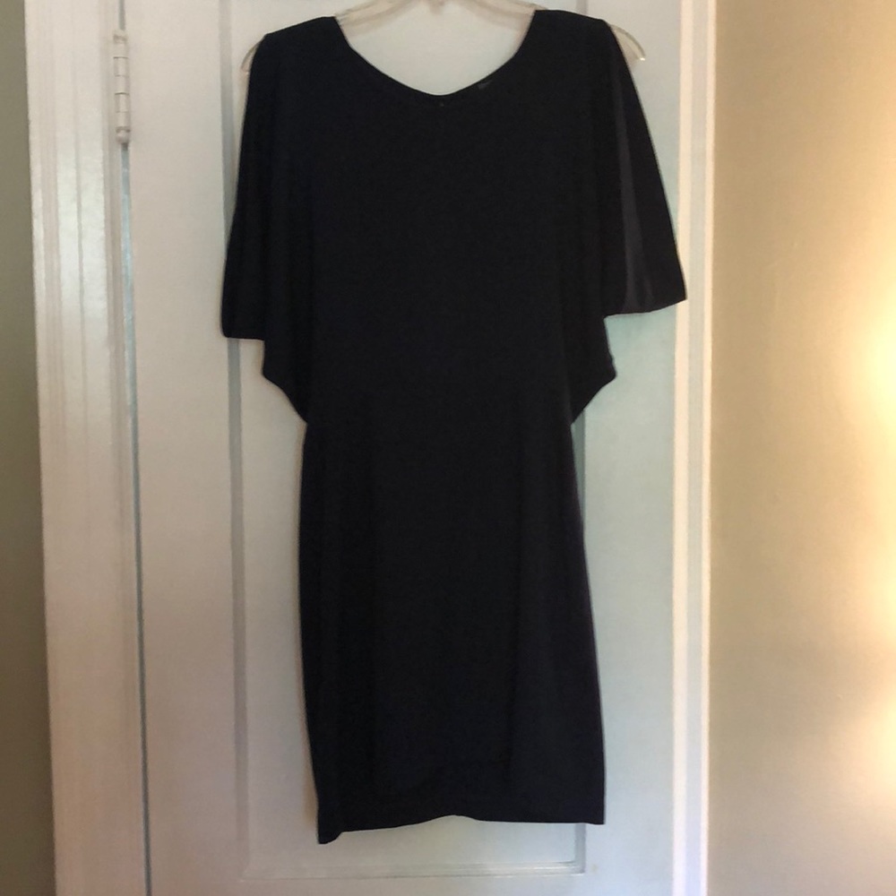 Navy Blue Forever21 Dress with an open back slit